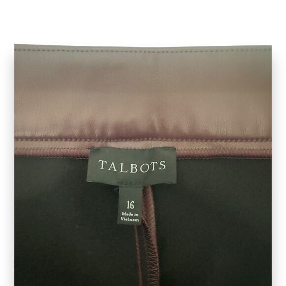 Talbots Women's Faux Leather Leggings Size 16 Rich Burgundy P233016329 Pants - Picture 7 of 10